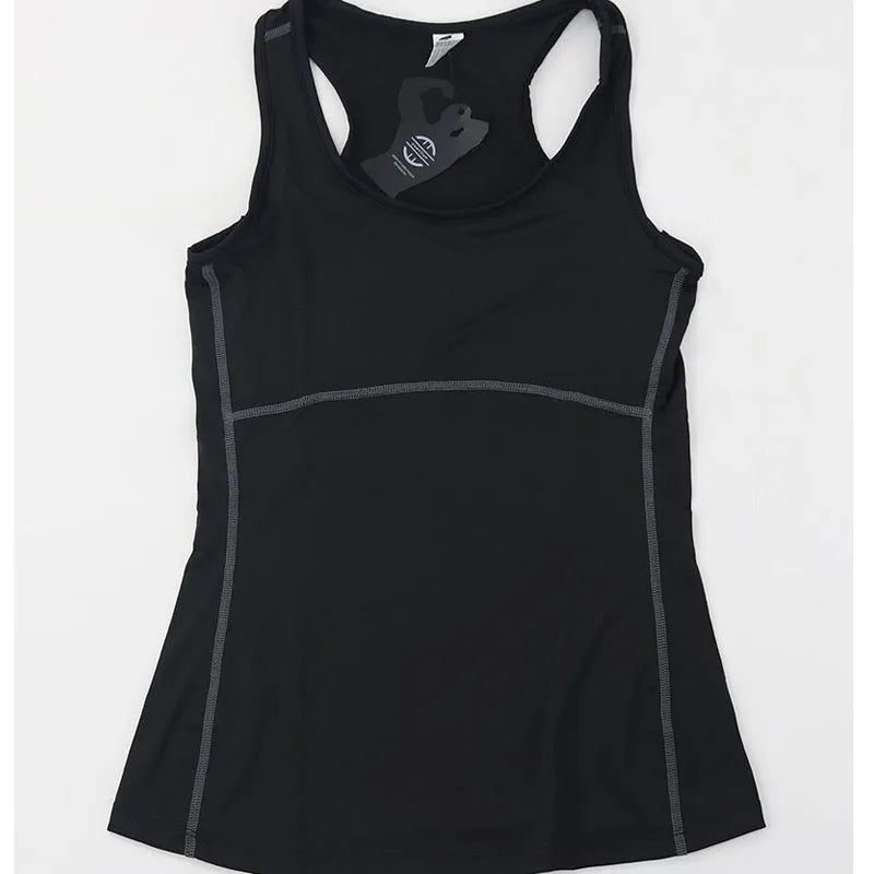 New Yoga Tops Women Sexy Gym Sportswear Vest Fitness Tight Woman Clothing Sleeveless Running Shirt Quick Dry White Yoga Tank Top