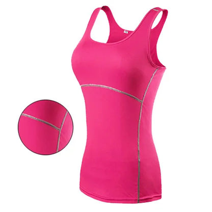 New Yoga Tops Women Sexy Gym Sportswear Vest Fitness Tight Woman Clothing Sleeveless Running Shirt Quick Dry White Yoga Tank Top