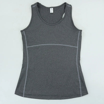New Yoga Tops Women Sexy Gym Sportswear Vest Fitness Tight Woman Clothing Sleeveless Running Shirt Quick Dry White Yoga Tank Top
