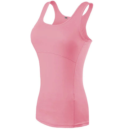 New Yoga Tops Women Sexy Gym Sportswear Vest Fitness Tight Woman Clothing Sleeveless Running Shirt Quick Dry White Yoga Tank Top